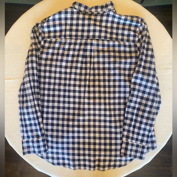 NWT J Crew Mercantile Navy and White Plaid Flannel - Picture 3 of 3